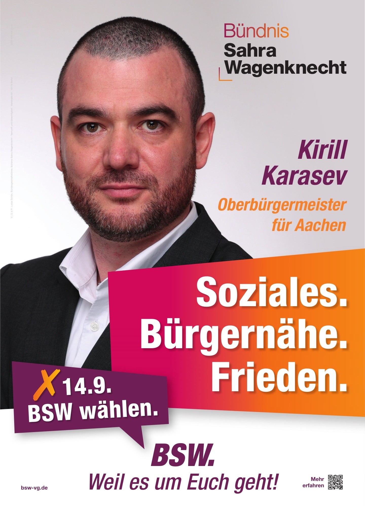 Kirill Karasev – Spitzenkandidat des BSW für den Rat der Stadt Aachen und unser Kandidat für das Amt des Oberbürgermeisters